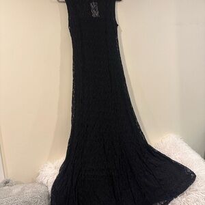 Mango Black Maxi Lace Dress